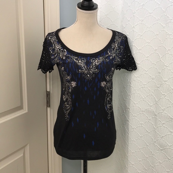 Miss Me Tops - Miss Me Embellished Top